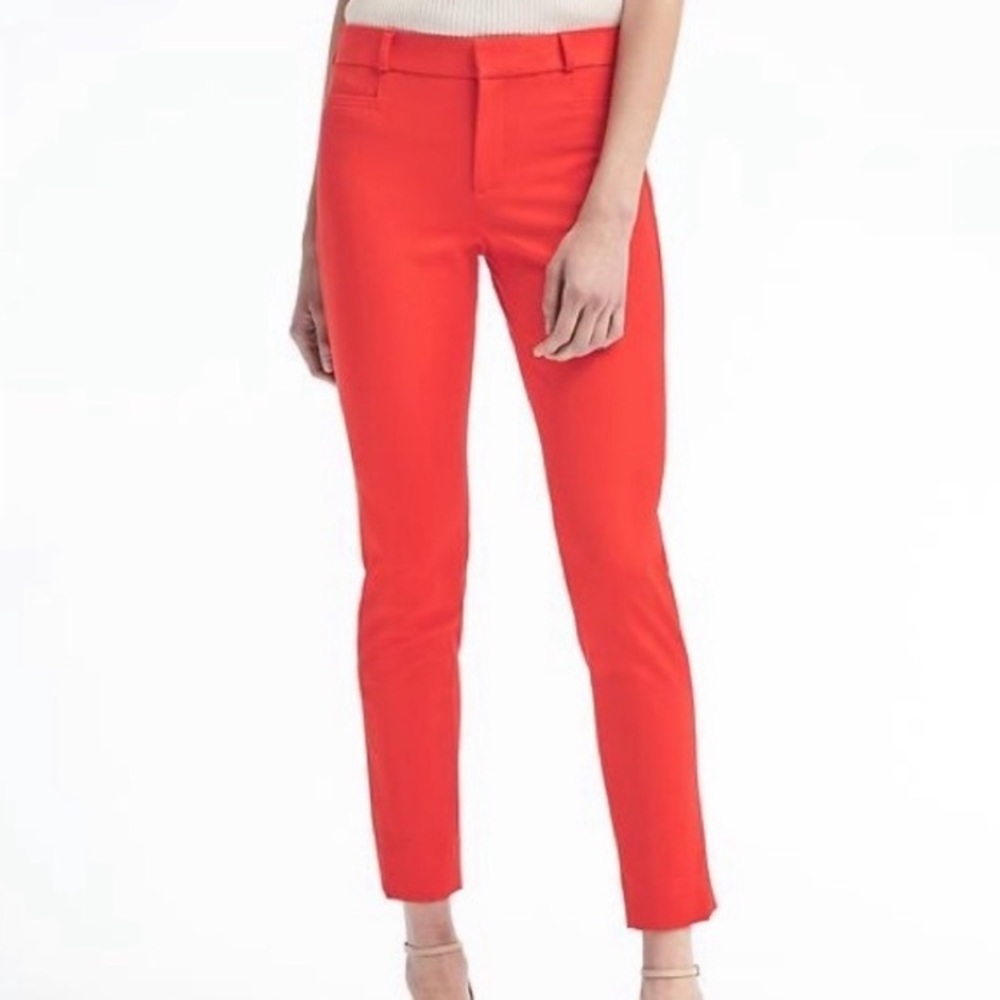 Banana Republic Orange Sloan Ankle Pants, Size 12